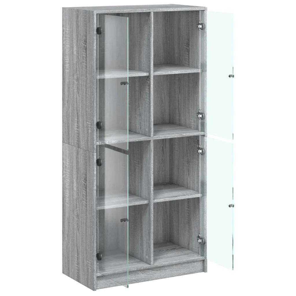 Credenza con Ante Grigio Sonoma 68x37x142 cm Legno Multistrato 3295862