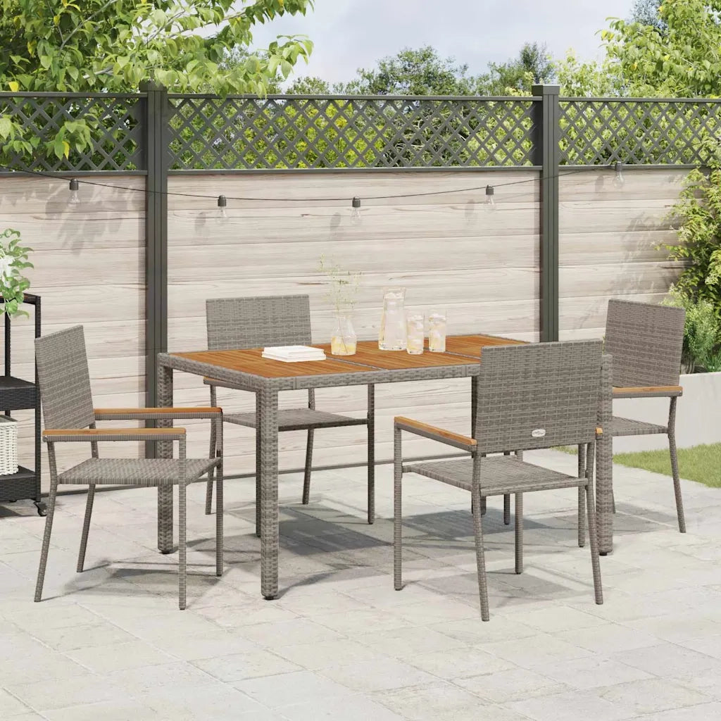 Sedie impilabili da giardino 4 pcs Grigio e Marrone 3403062