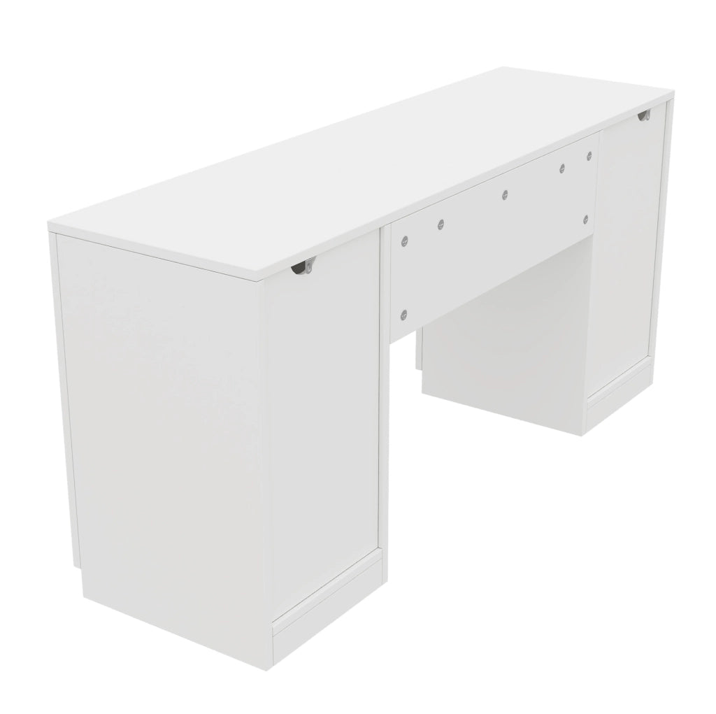Scrivania per bambini 155x45x75 cm in MDF bianco, 4 cassetti e vano
