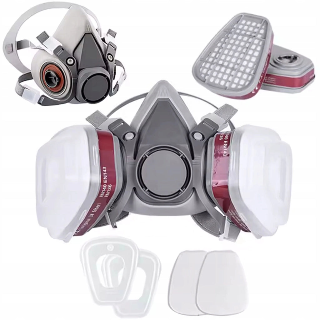 Maschera Protettiva SafeBreath 6200 – Set Filtrante 7 in 1 | Silicone e Plastica | Verniciatura e Chimica
