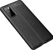 Custodia TPU con Tessuto in Pelle Nero Adatta per Samsung Galaxy S20 FE
