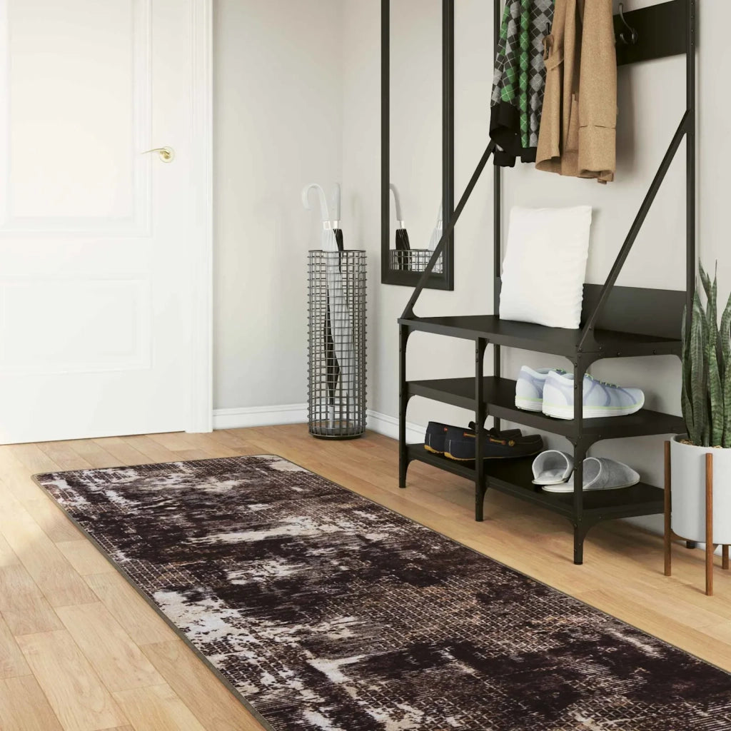 Runner Tappeto MARSA Nero 80 x 450 cm Poliestere e PVC 42023379