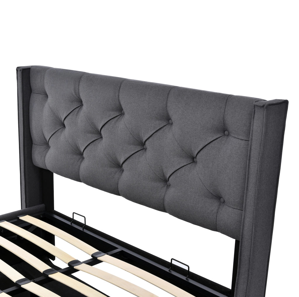 Letto imbottito 160x200 con contenitore e rete sollevabile