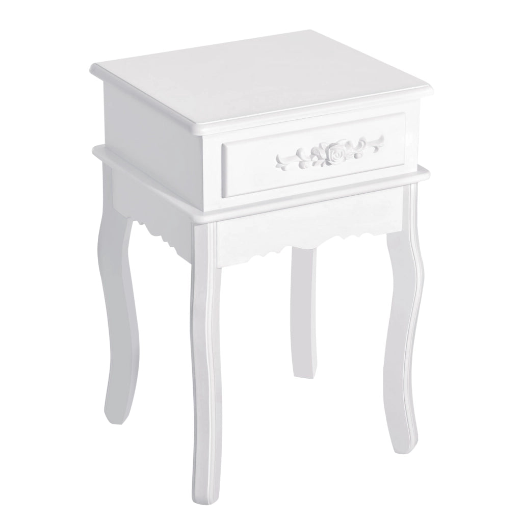 Comodino con 1 Cassetto ¨C zephmum ¨C Bianco Legno 40x35x60 cm