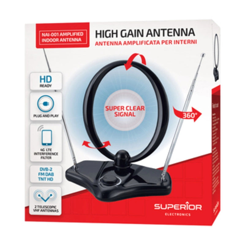 ANTENNA AMPLIFICATA DVB-2 P/INTERNI  1 PZ