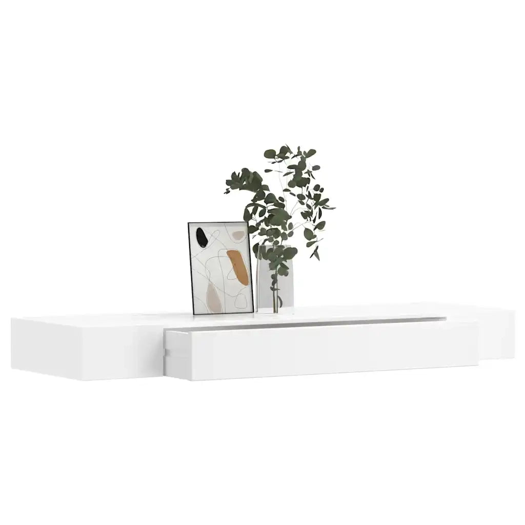 2 pz Mensole | Ripiano | Scaffale con Cassetti Bianco 80 cm