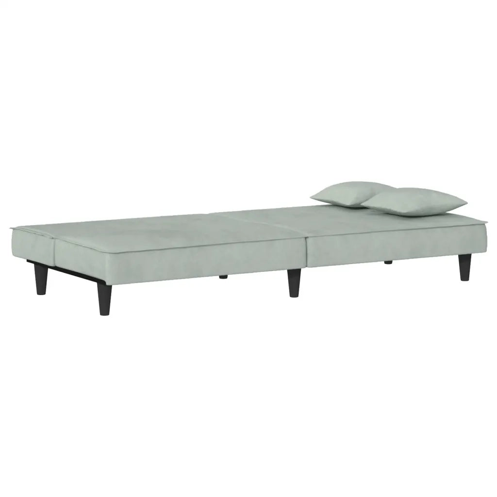 Divano letto | Sof¨¤ letto | Letto singolo Grigio Chiaro in Velluto
