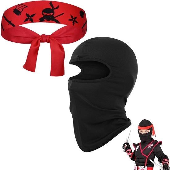 Costumi di Samurai - Set di Cosplay per Ragazzi - Maschera di Testa - Accessori da Festa - Set di Costumi di Samurai - Materiale Polyester Vezel