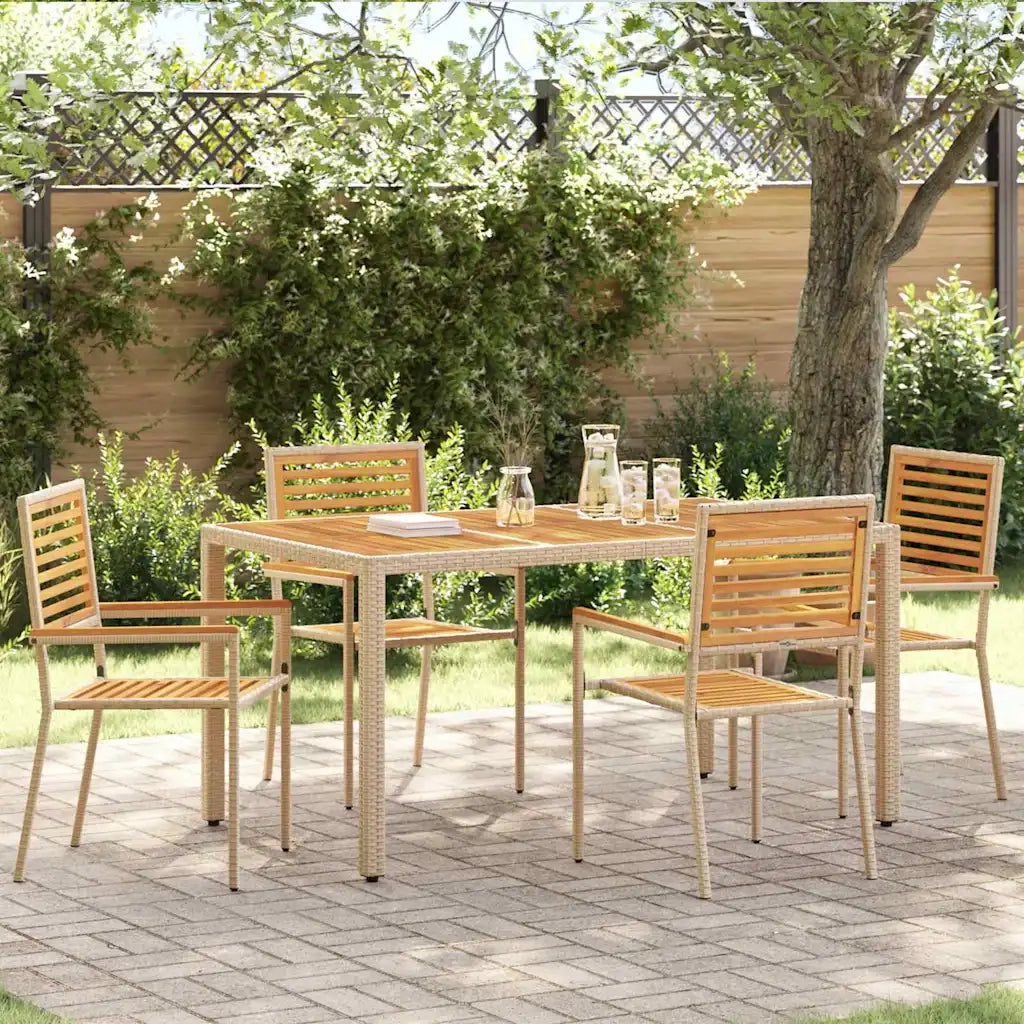 Sedie impilabili da giardino 4 pcs Marrone e Beige 3403060