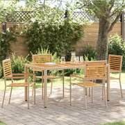 Sedie impilabili da giardino 4 pcs Marrone e Beige 3403060