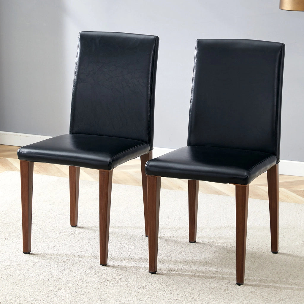 SEDIA da pranzo Set da 2 pezzi 90 cm PU nero effetto noce