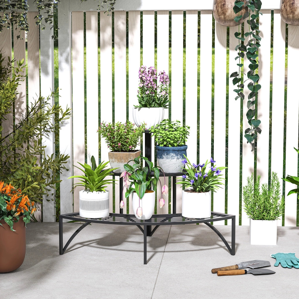 Portapiante 87 x 60 x 60 cm nero – 3 livelli, senza materasso