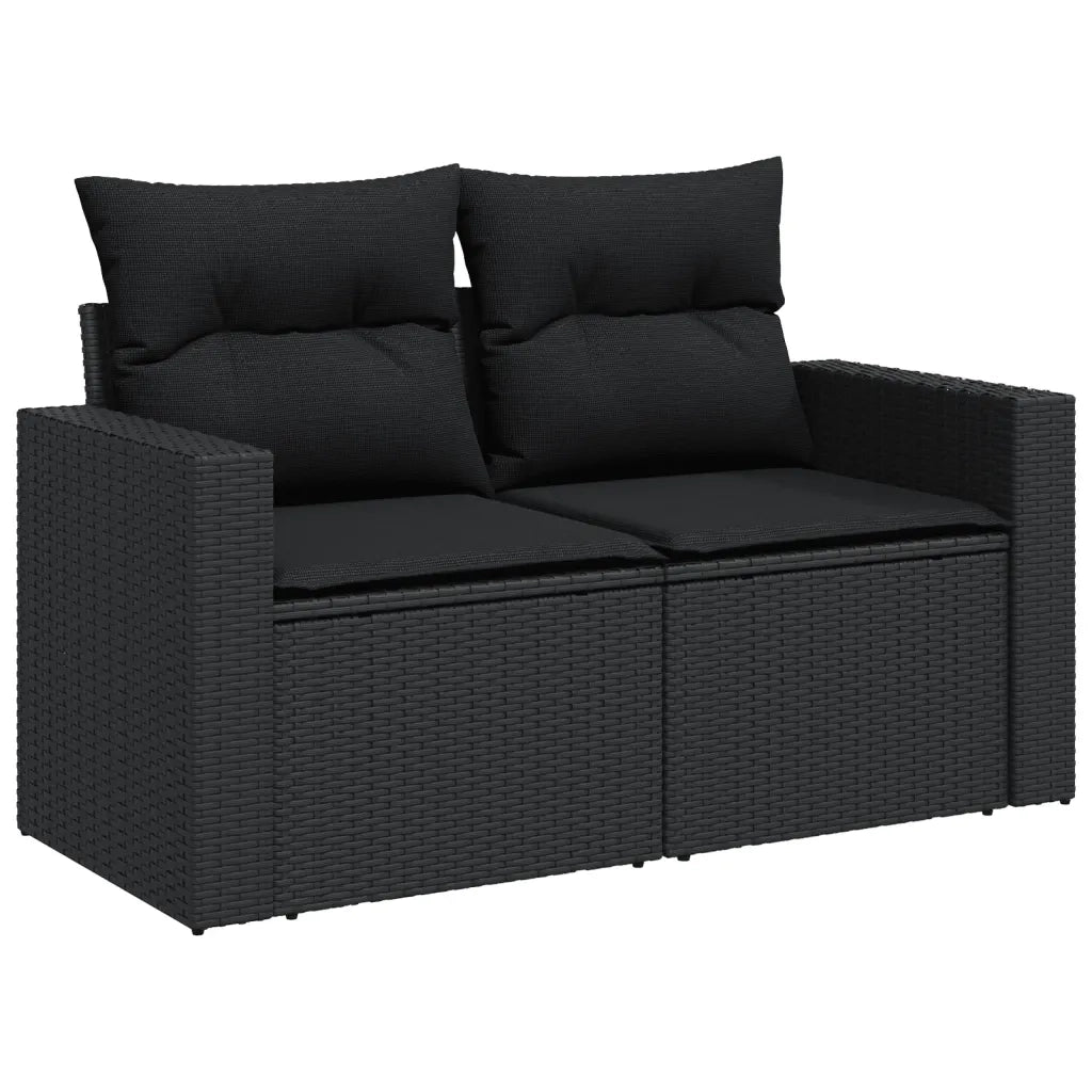 Set Divani da Giardino con Cuscini 8 pz Nero in Polyrattan 3274835