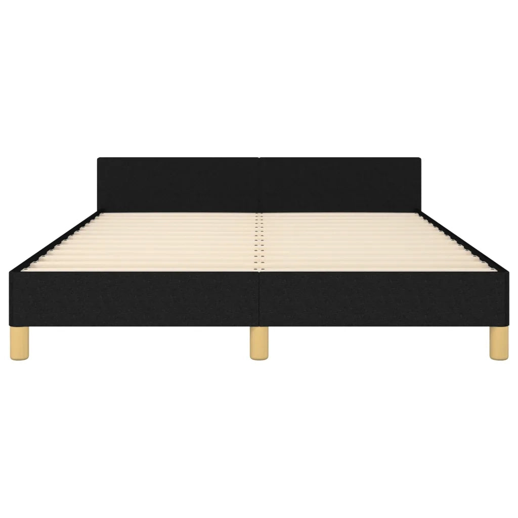 Letto matrimoniale | Letto per adulti | Giroletto senza Materasso Nero 140x200 cm in Tessuto