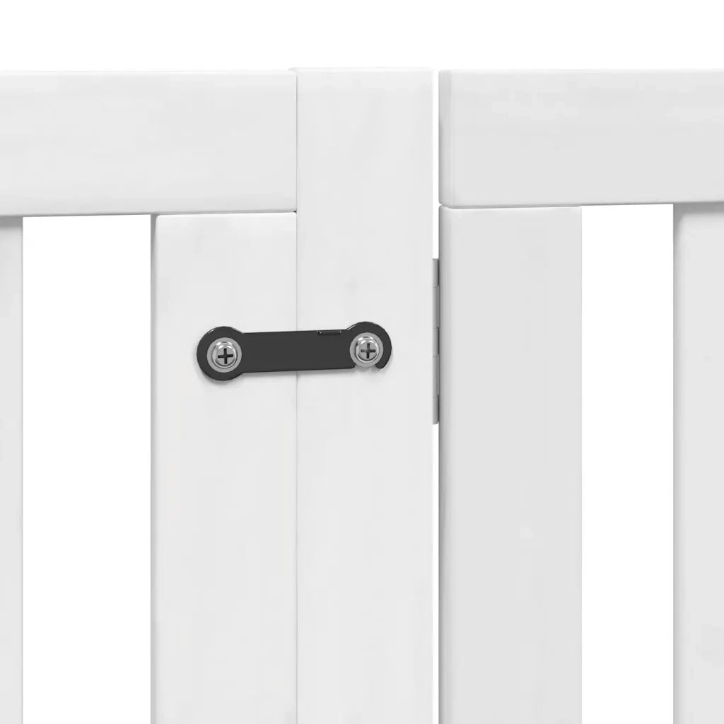 Cancello Cani Porta Pieghevole Bianco 12 Pannelli 640 cm Pioppo CFW8098455