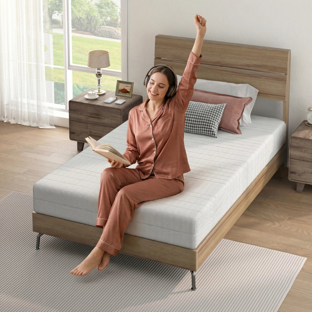 materasso in schiuma sfoderabile bianco con nucleo ergonomico d25 e profilo per ventilazione