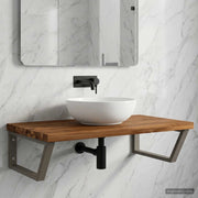 Mensola Quadrata da Parete per Lavabo Naturale e Caffè 939777