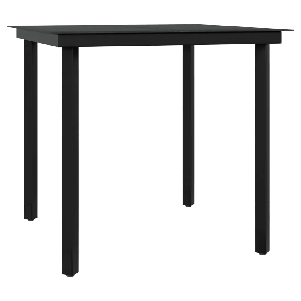 Set da Pranzo da Giardino 5 pz | Set Salotto da Giardino con Cuscini Nero