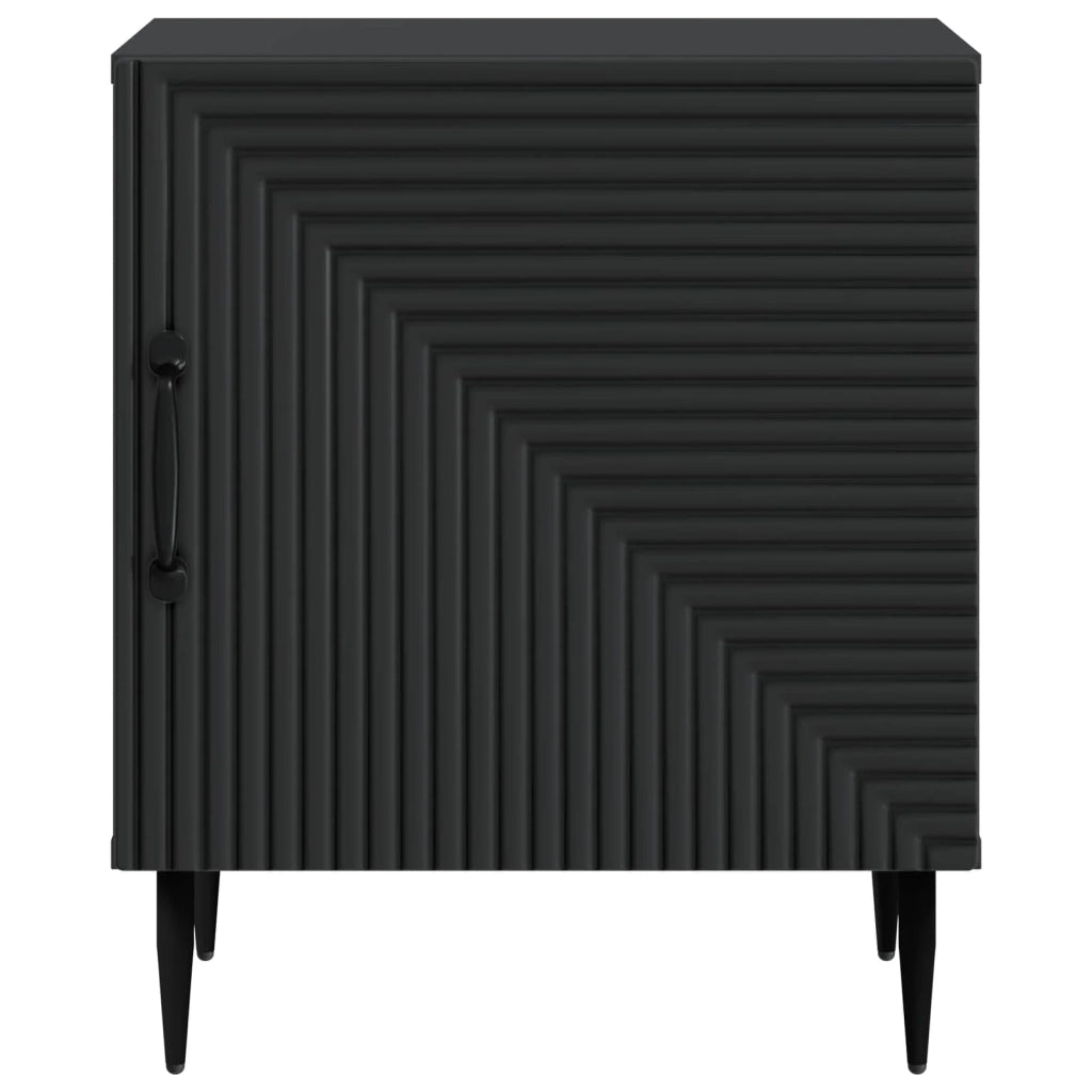 Comodino | Armadio da Notte | Mobiletto da notte Nero 43 x 34,5 x 50 cm Legno ingegnerizzato