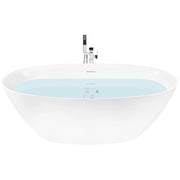 Vasca da bagno freestanding in acrilico bianco 160 cm design moderno forma ovale