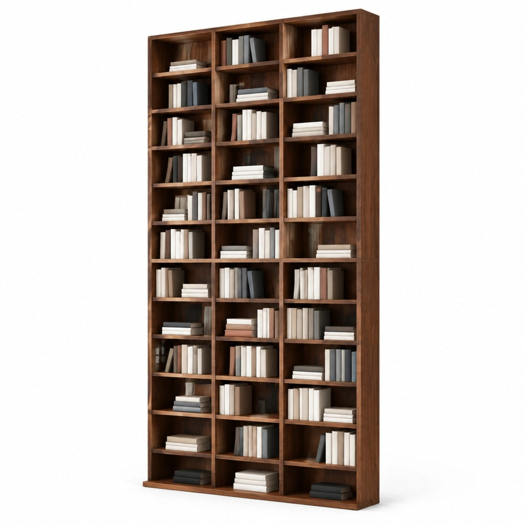 SCAFFALE PORTA CD 102x23,5x195 cm MDF Marrone con Ripiani Regolabili