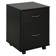 Cassettiera con Ruote ¨C Minimal ¨C Legno Nero, 2 Cassetti