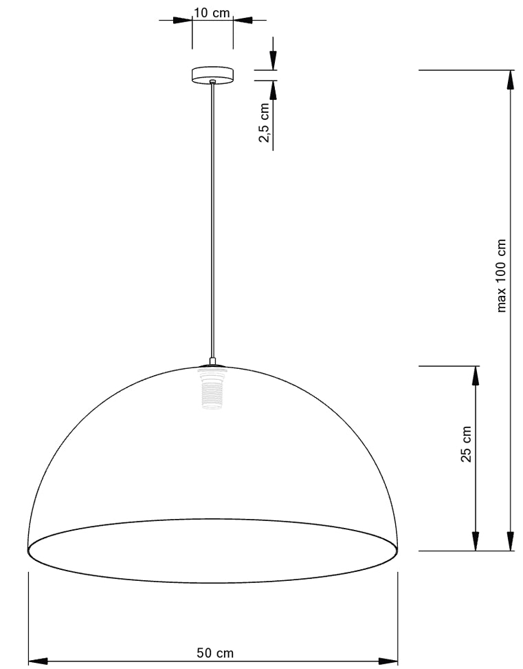 Lampada a sospensione Sfera bianco/rame Ø50 E27 Sigma