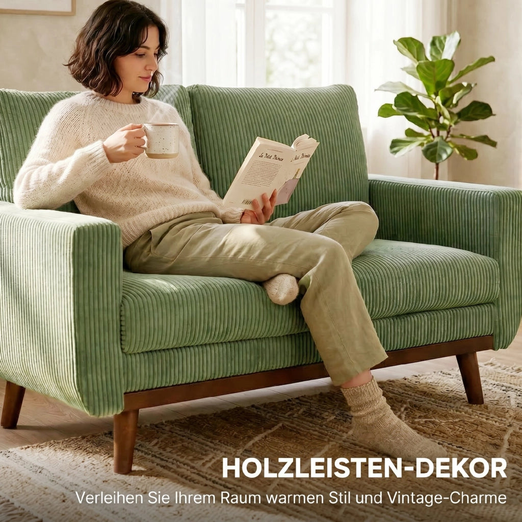 Divano 2 Posti ¨C zephmum ¨C Tessuto Verde 134 cm