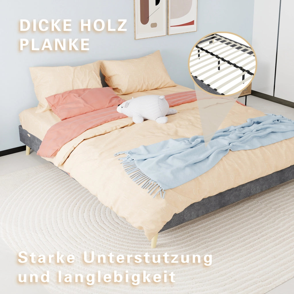 letto telaio grigio velluto olandese 160 x 200 cm