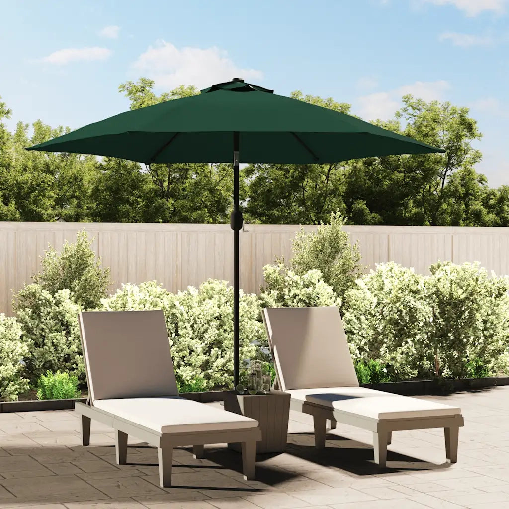 Ombrellone da giardino-Parasole verde 3 m palo in acciaio