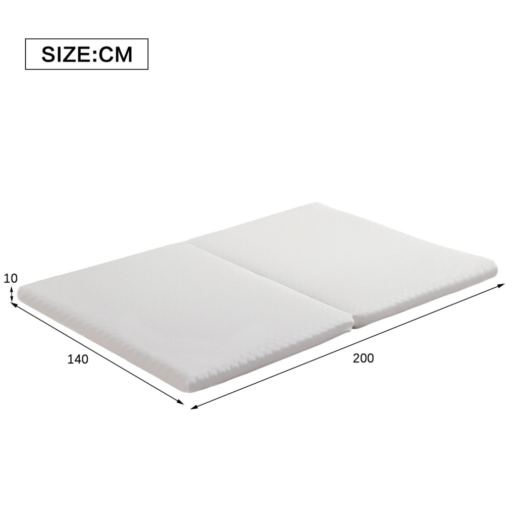 Materasso pieghevole H3 140x200x10 cm in schiuma; bianco