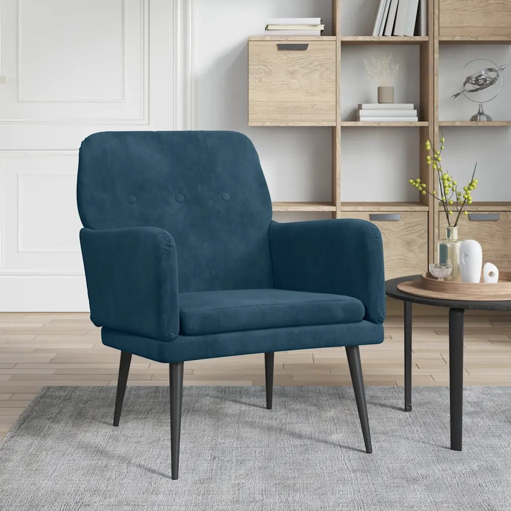 Poltrona Blu 62x79x79 cm Velluto 351413
