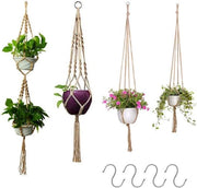 Set di vasi per piante da appendere - 4 vasi per piante in macramé