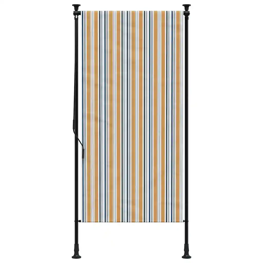 Tenda a rullo | Tenda avvolgibile Esterno Gialla e Bianca 120x270cm Tessuto Acciaio