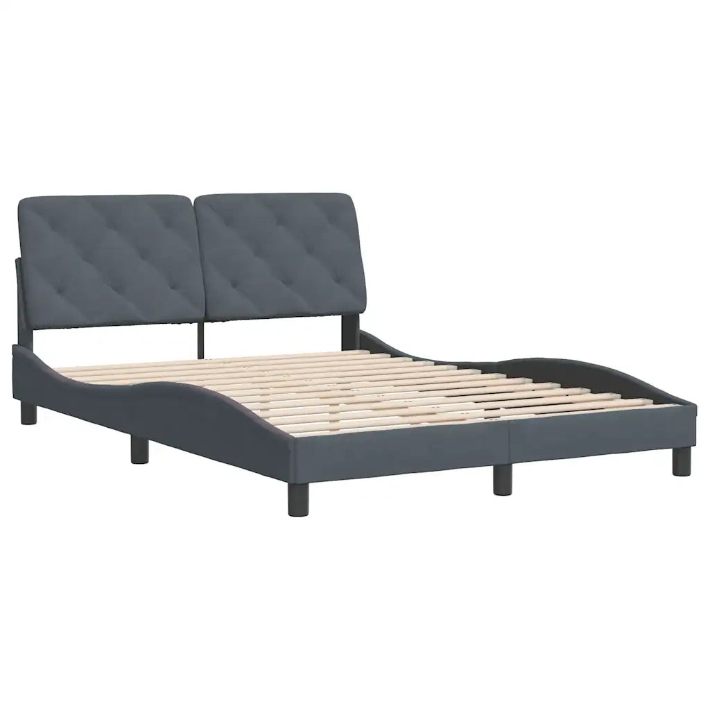 Giroletto senza Materasso Grigio Scuro 120x200 cm Velluto 3207912