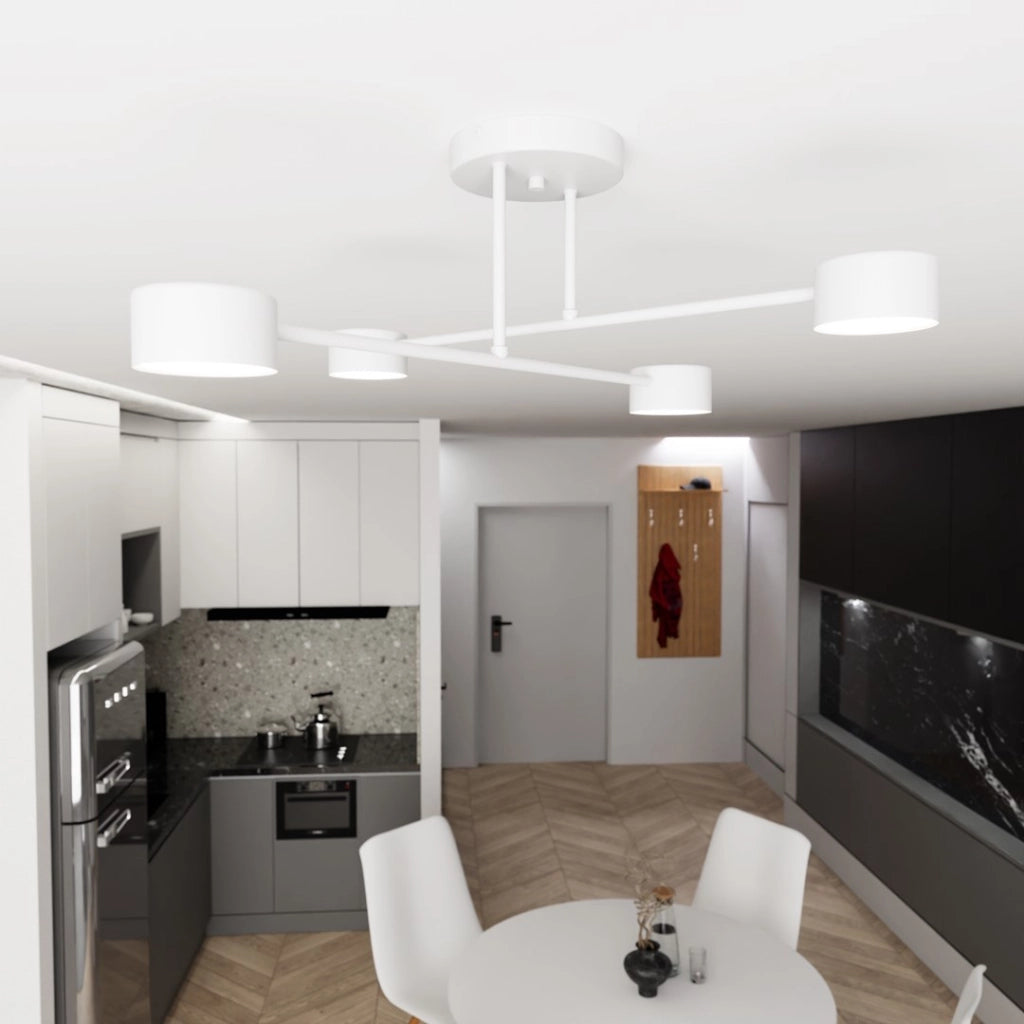 Plafoniera minimalista bianca HALO 60cm 4xGX53 Emibig