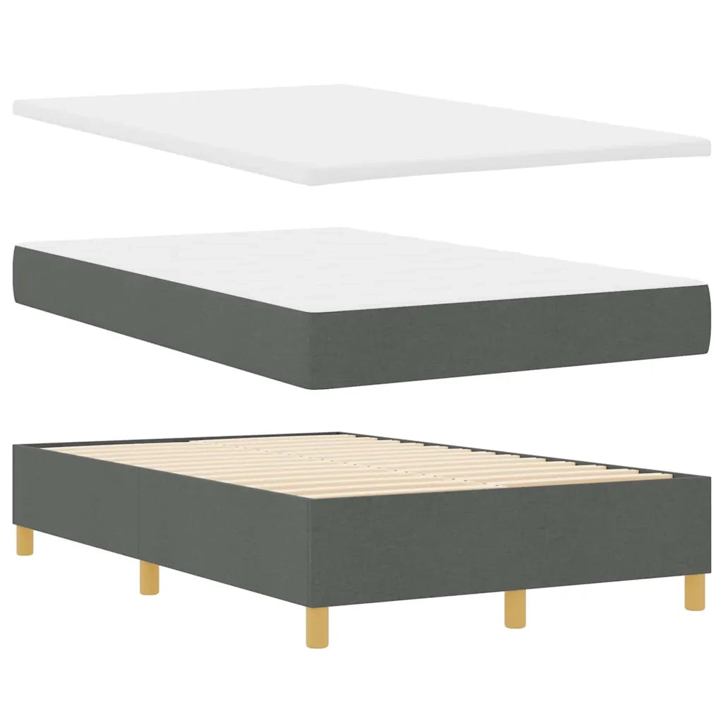 Letto a Sorgente LED Grigio scuro 120 x 190 cm Tessuto