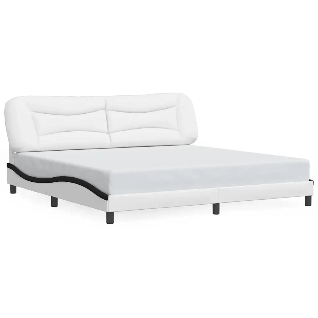 Giroletto senza Materasso Hvar Bianco e Nero 200x200 cm in Similpelle