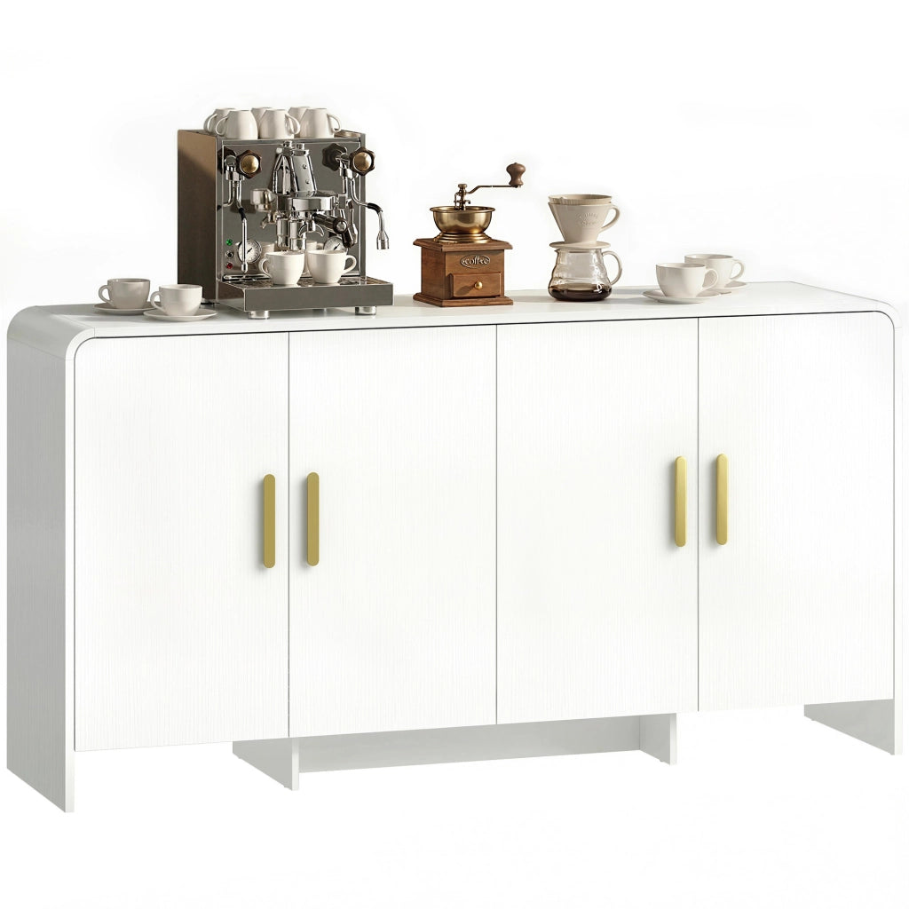 Mobile TV con ante e ripiani ¨C zephmum ¨C Bianco 152x40x80 cm