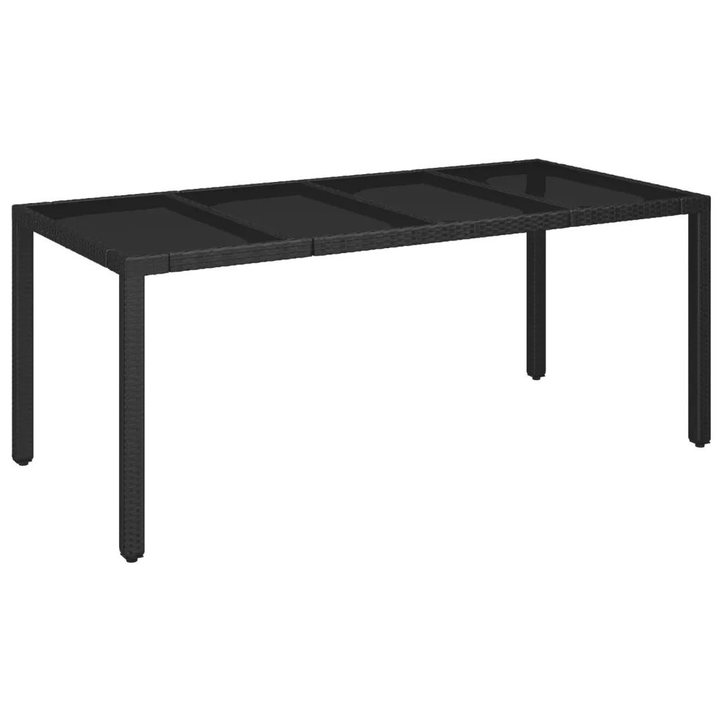 Set da Pranzo da Giardino 9 pz con Cuscini Nero in Polyrattan 3213065