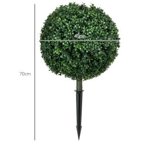 Set 2 alberi artificiali ULEVR di bosso ?40x70 cm con picchetti da terra, plastica verde resistente ai raggi UV