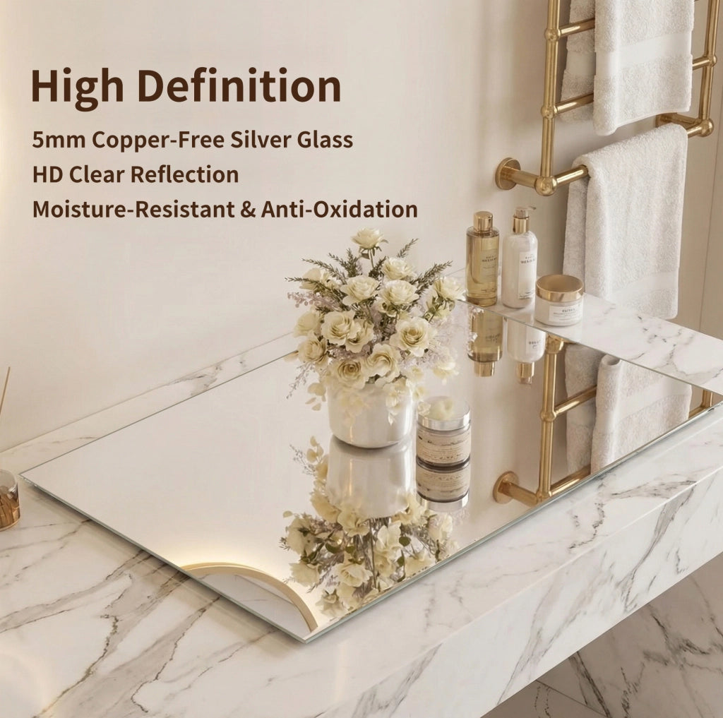 Specchio da bagno LED 70x90 cm con cornice in alluminio, retroilluminato, antifoschia, 3 tonalità di luce e dimmer regolabile, specchio argento senza rame 5 mm