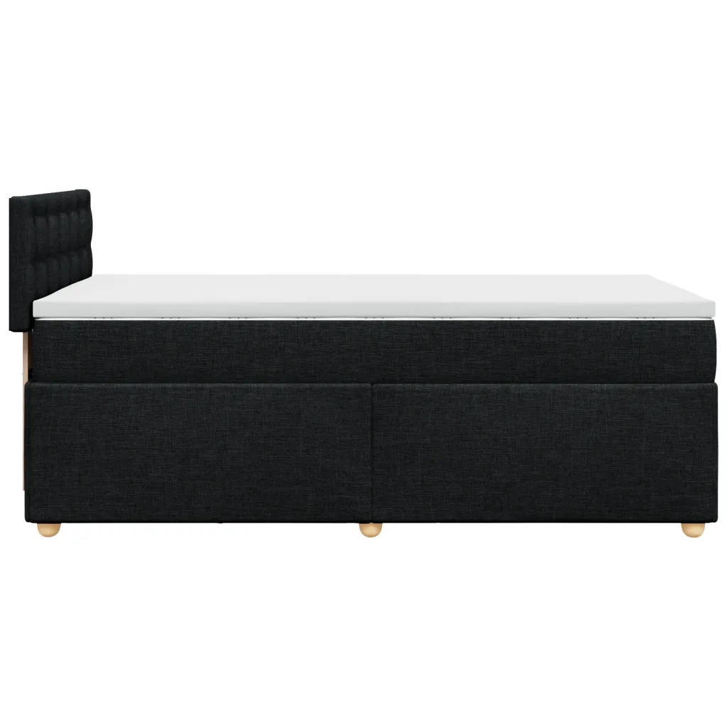 Giroletto a Molle con Materasso-Struttura Letto Nero 80x200 cm inTessuto 584435