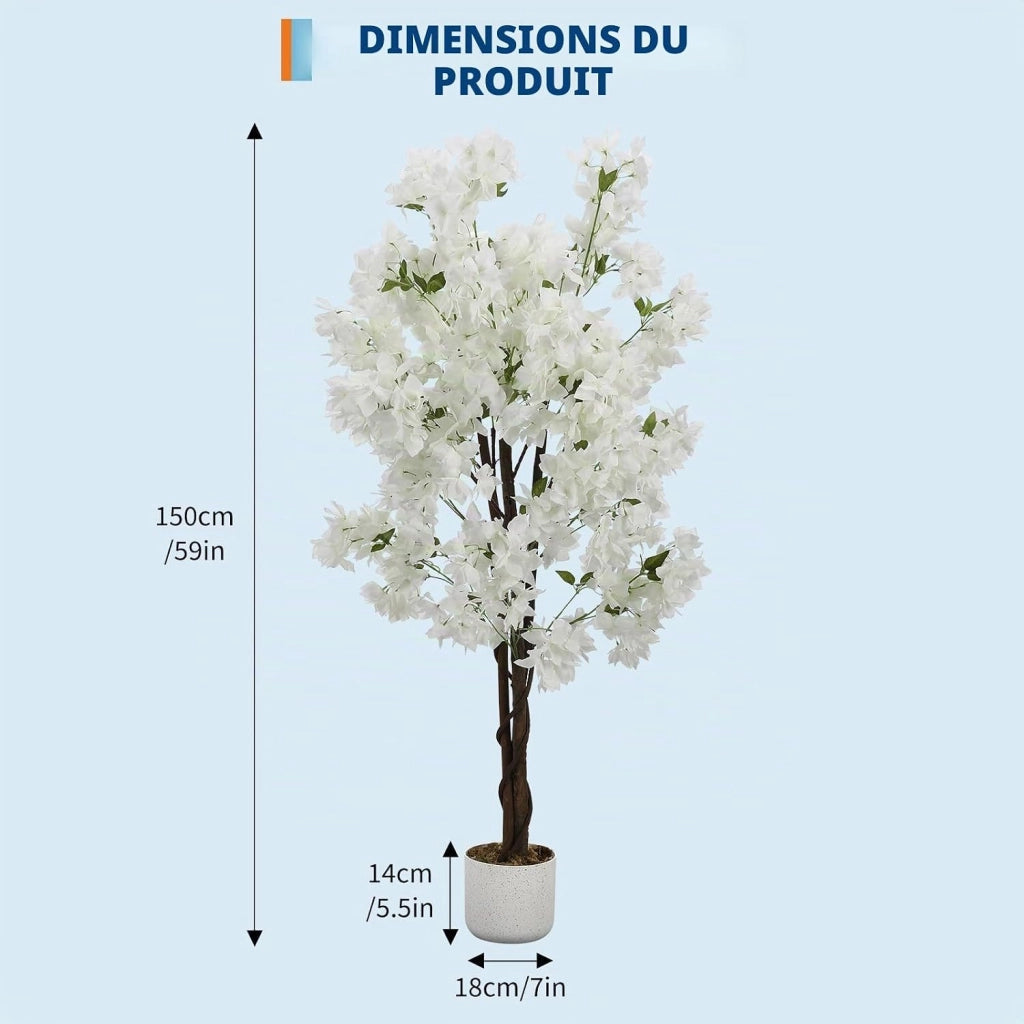 Ciliegio Giapponese Artificiale 150 cm con Fiori Rosa in Seta e Vaso