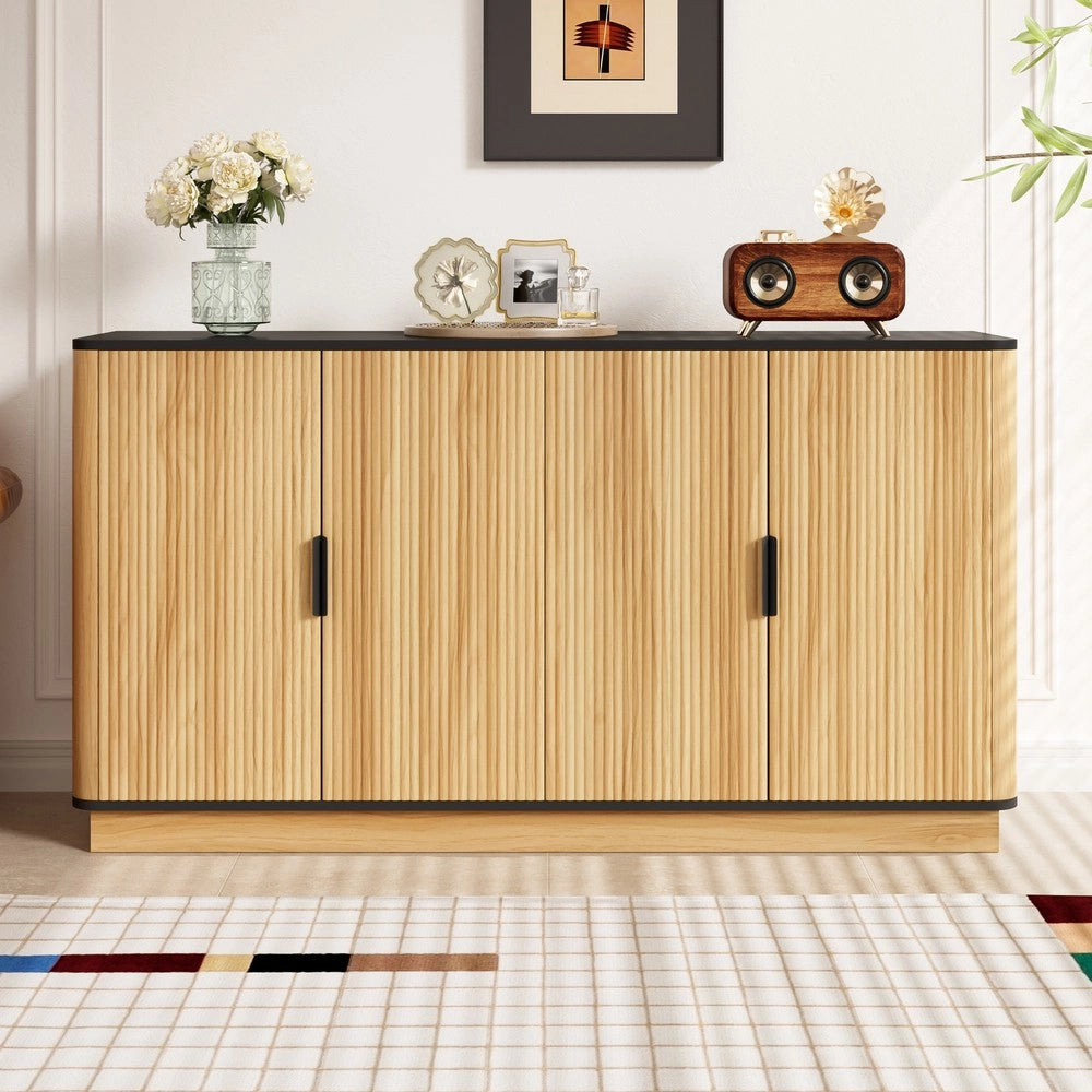Credenza 4 Ante con Ripiani ¨C MINIMAL ¨C Legno, Multiuso, Stoccaggio