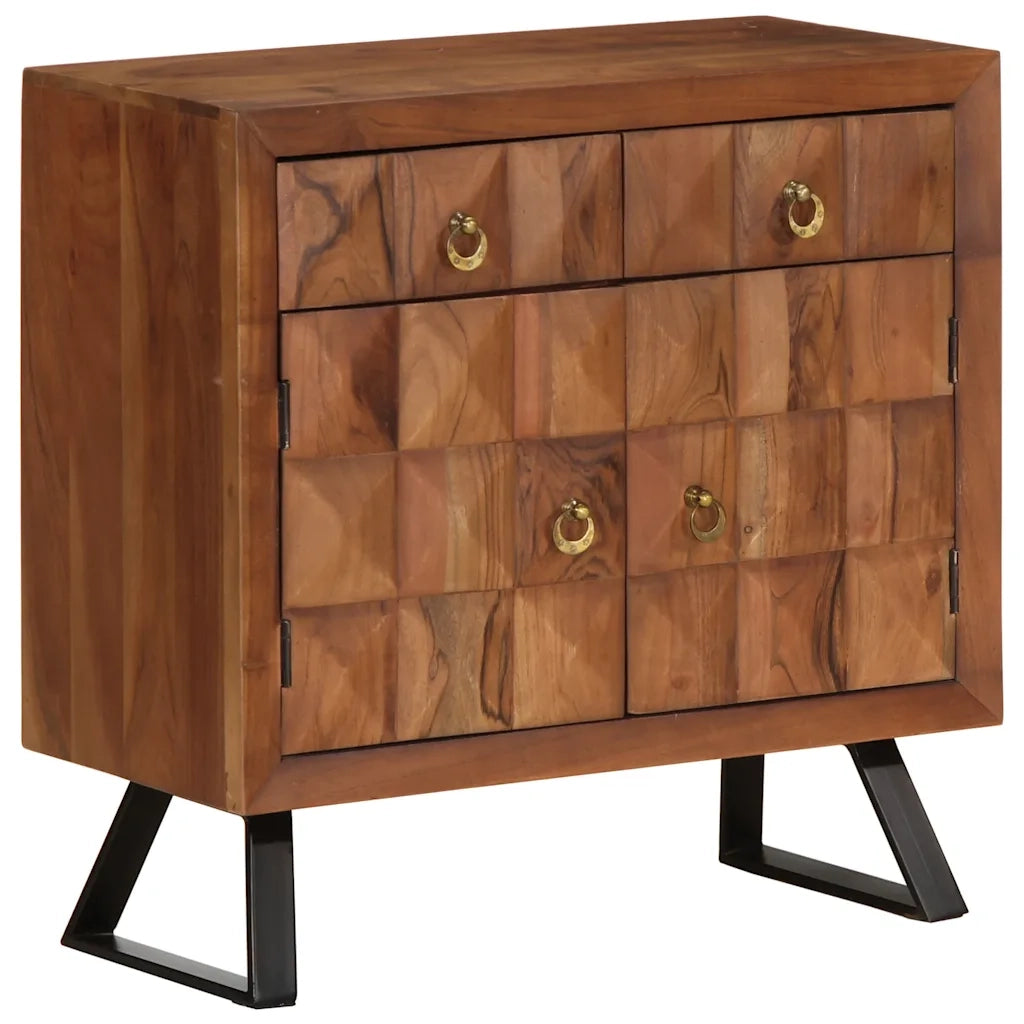 Cassettiera Marrone ambra 70x35x70 cm in Legno Massello Acacia 358185