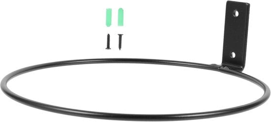 Piantiera per muro 20 cm – Cinghia metallica per fissaggio alla parete – Ideale per l'appendere di piante all'interno e all'esterno – Design elegante in nero per giardino