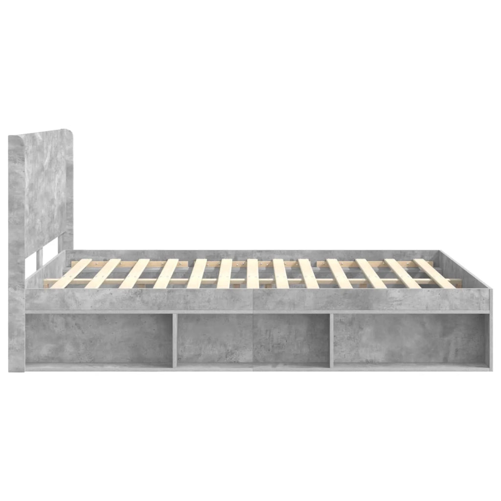 Struttura del letto con stoccaggio e testata Grigio Cemento 3413880