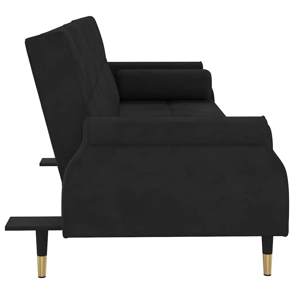 Divano letto | Sof¨¤ letto | Letto singolo con Cuscini Nero in Velluto