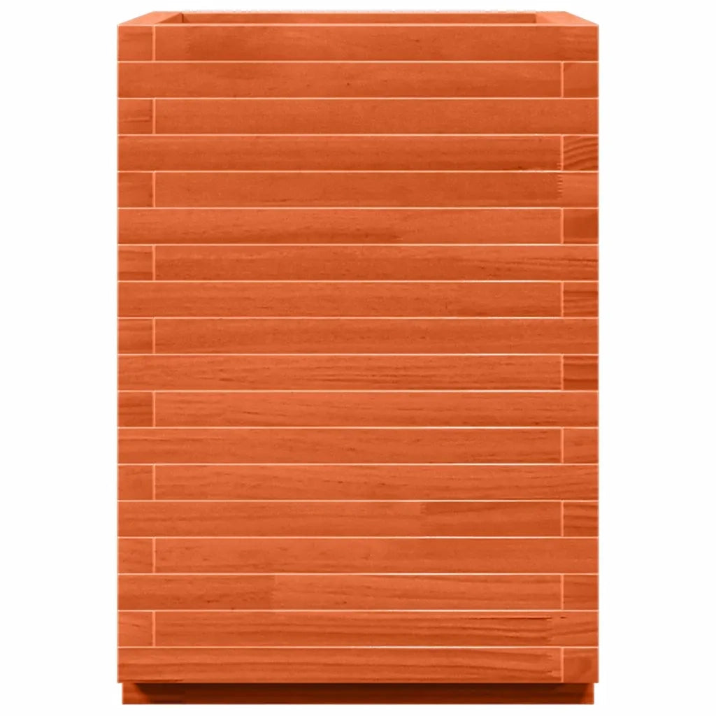Fioriera Giardino Marrone Cera 50x50x72 cm Legno Massello Pino